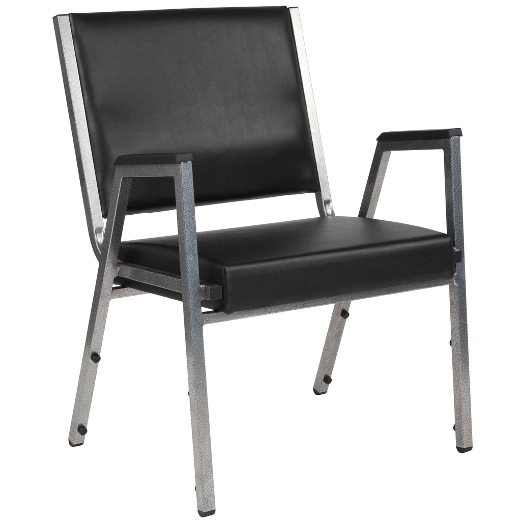 Black Vinyl Bariatric Medical Reception Arm Chair D35806