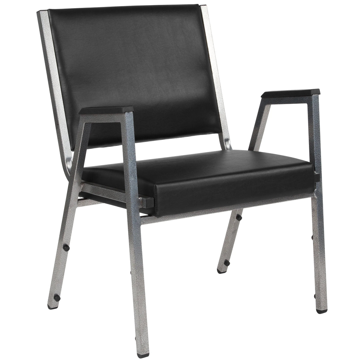 Black Vinyl Bariatric Medical Reception Arm Chair D35806