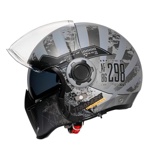 Full Face Motorcycle Helmet, Dual Visor with Internal Tinted Sunshield, Black, L L98967