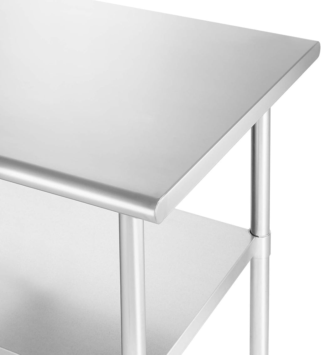Stainless Steel Commercial Work Table with 4 Casters 48 in. x 24 in. E434