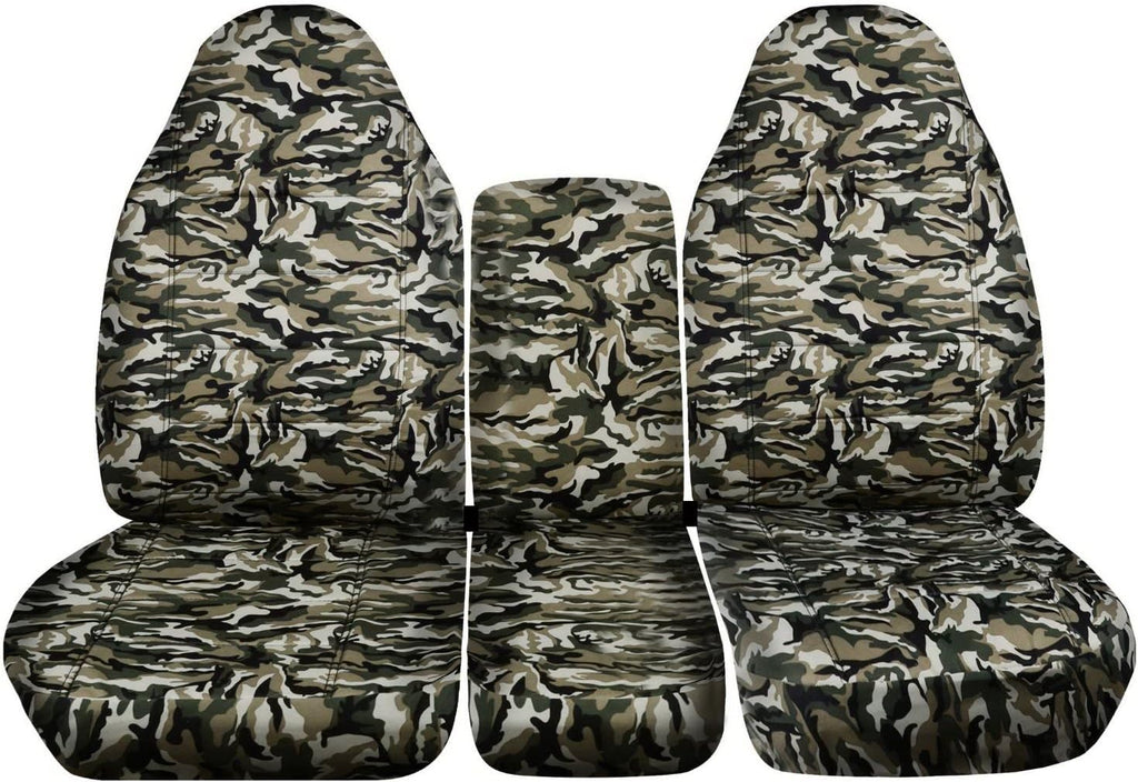 Camo Truck Seat Covers for 2002-2005 Dodge Ram Front 40/20/40 Split Bench with Center Console S261092