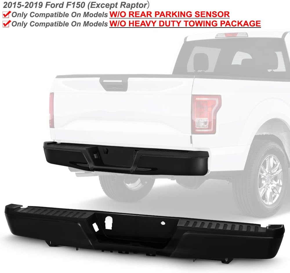 Black Steel Complete Rear Bumper Assembly Q583098