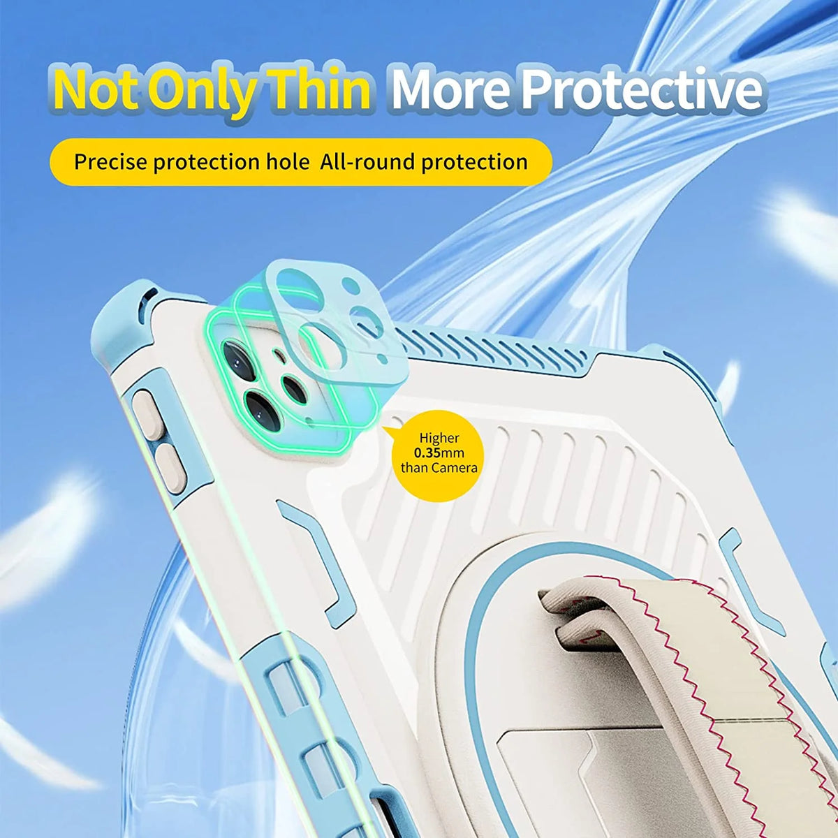 Heavy Duty Protective Cover with 360° Rotating Hand Strap & Stand Shoulder Strap P49170