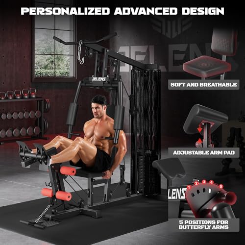 Multifunctional Home Gym with 150LBS Weight Stack J296767