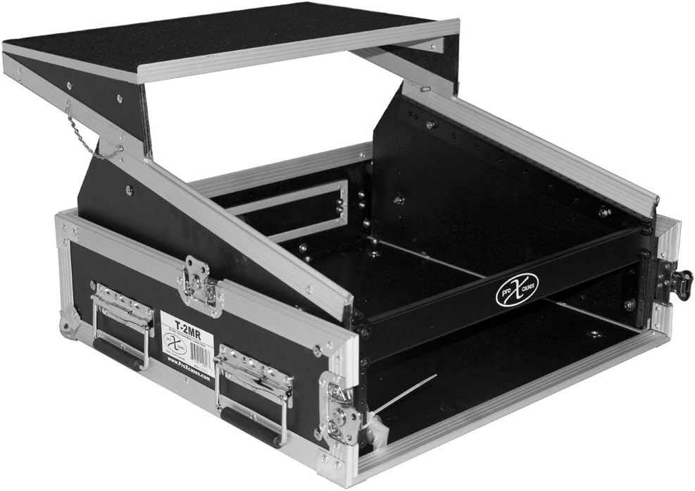 2 Space 10U Slant DJ Mixer Combo Rack with Sliding Laptop Shelf G257735