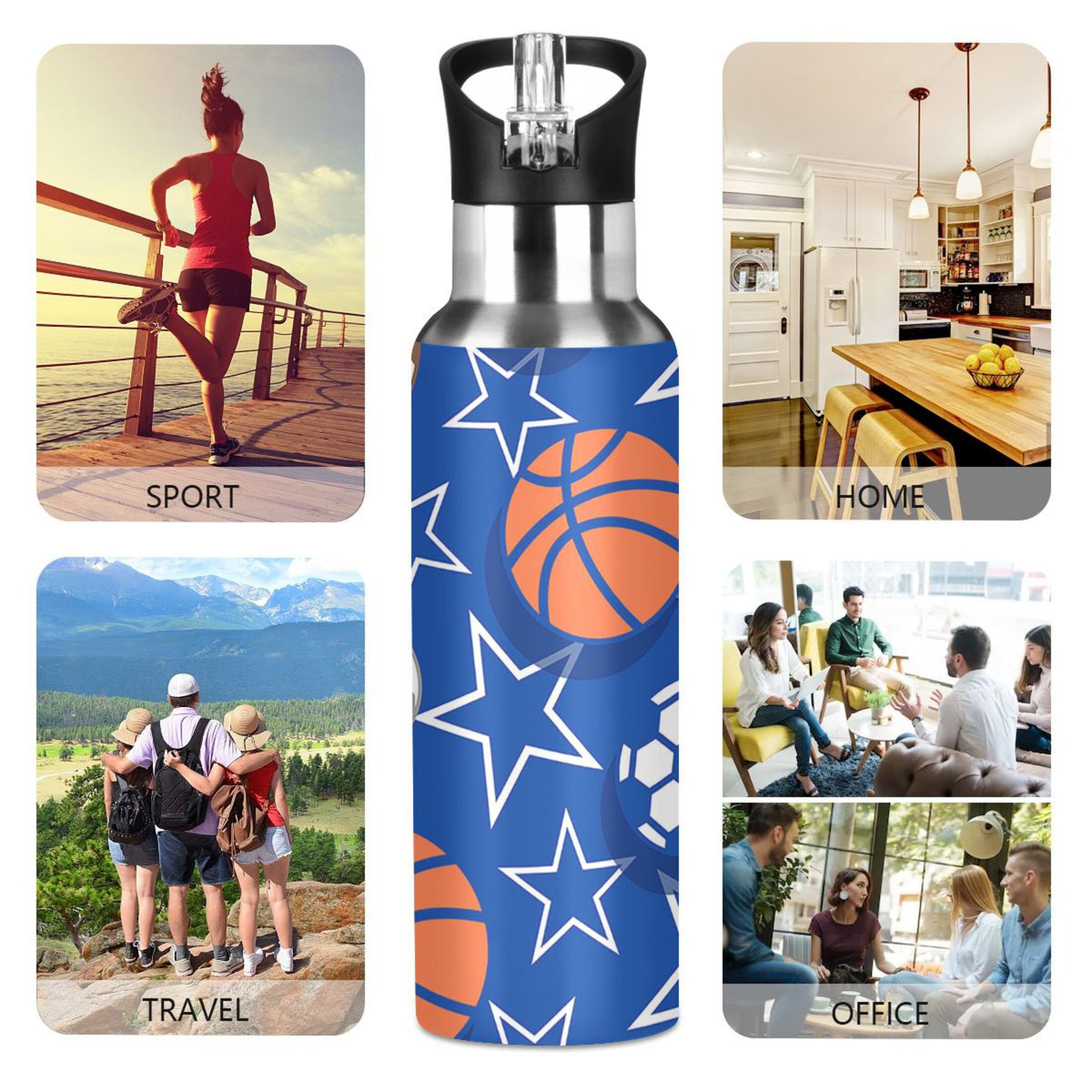 Stainless Steel Insulated Water Bottle with Straw Lid S148