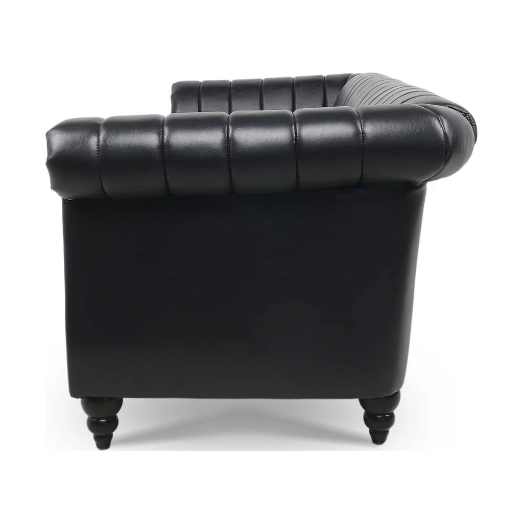 3 Seater Faux Leather Sofa with Rolled Arms V653336