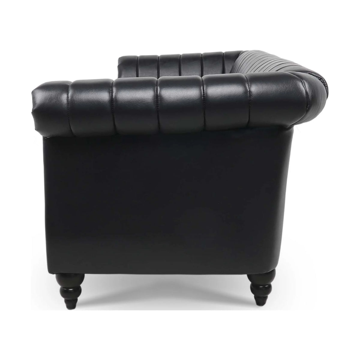 3 Seater Faux Leather Sofa with Rolled Arms V653336