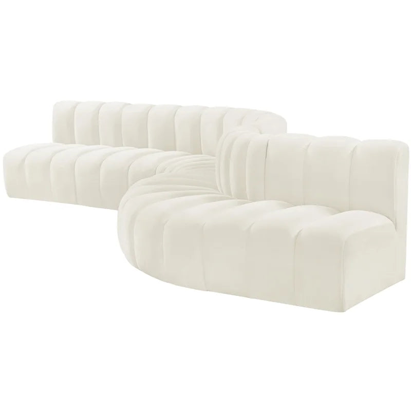 Cream Velvet Modular Sofa Y35305