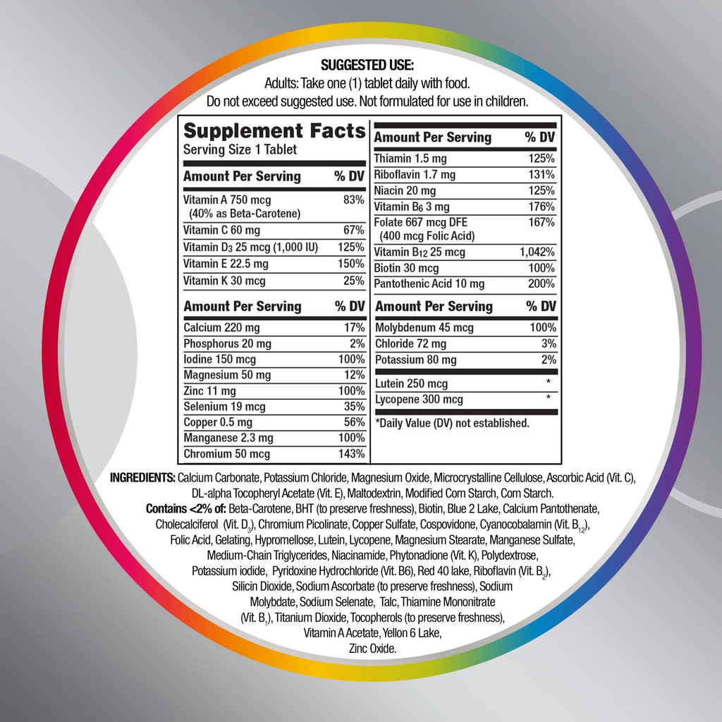 325 Ct Multivitamin for Adults 50 Plus W4079