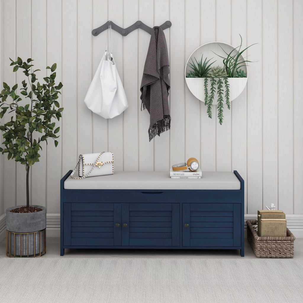 Blue Storage Bench I20596