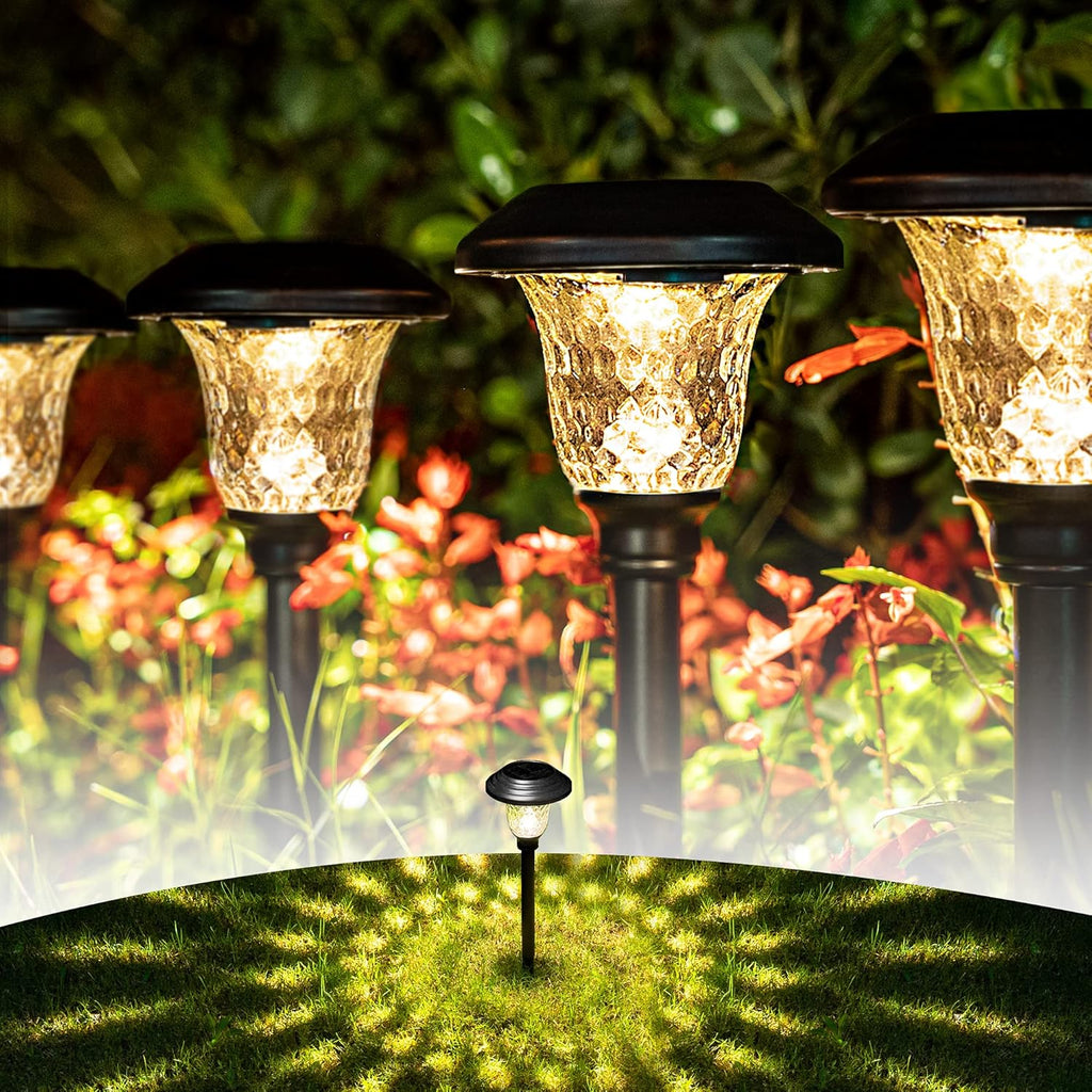 8 Pack Solar Pathway Lights, Stainless Steel J452158