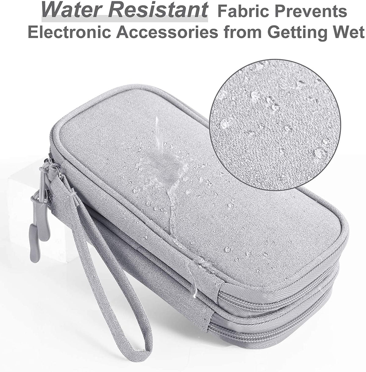 Compact Light Grey Travel Electronics Organizer Bag M937742