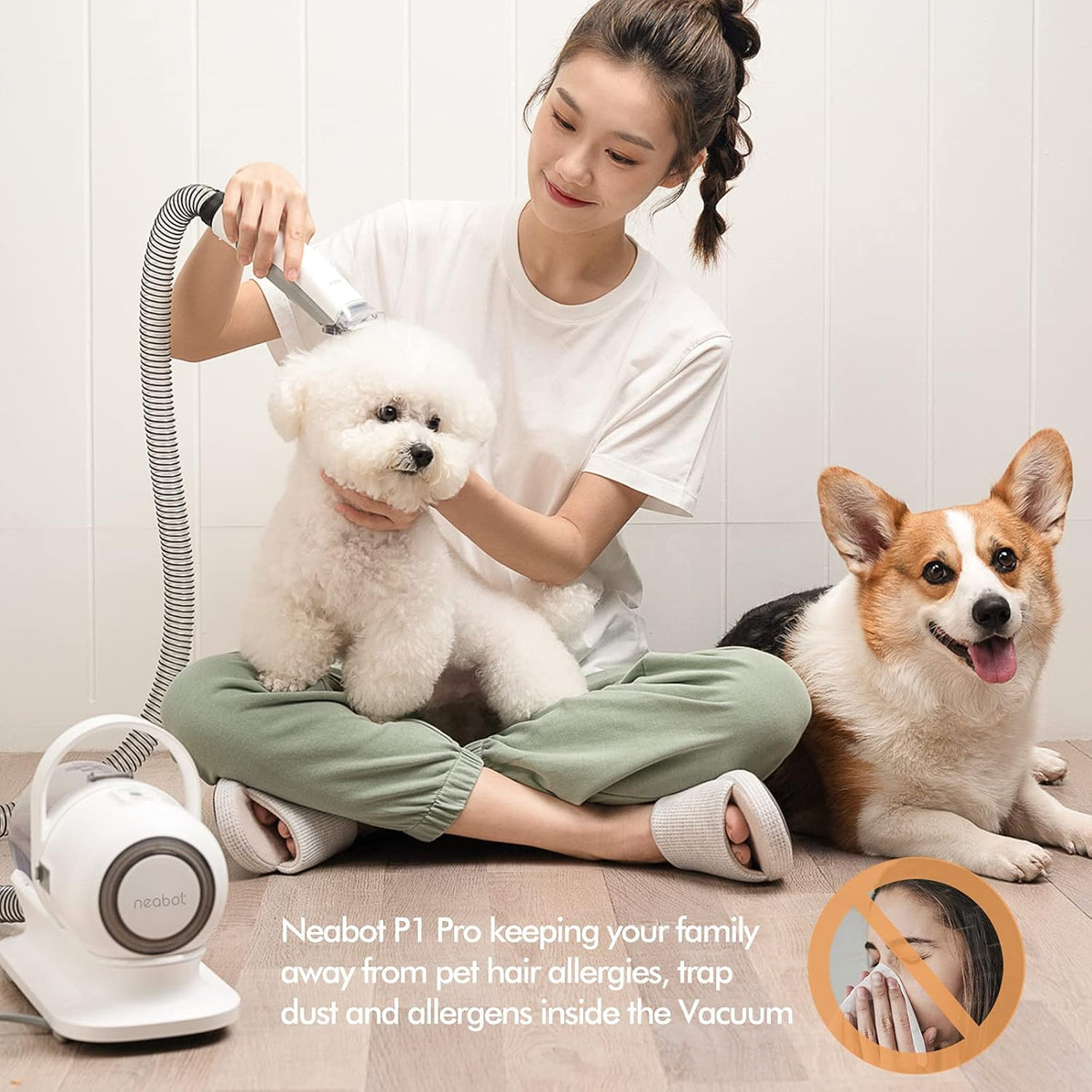 Pet Grooming Kit & Vacuum Suction with 5 Grooming Tools G590
