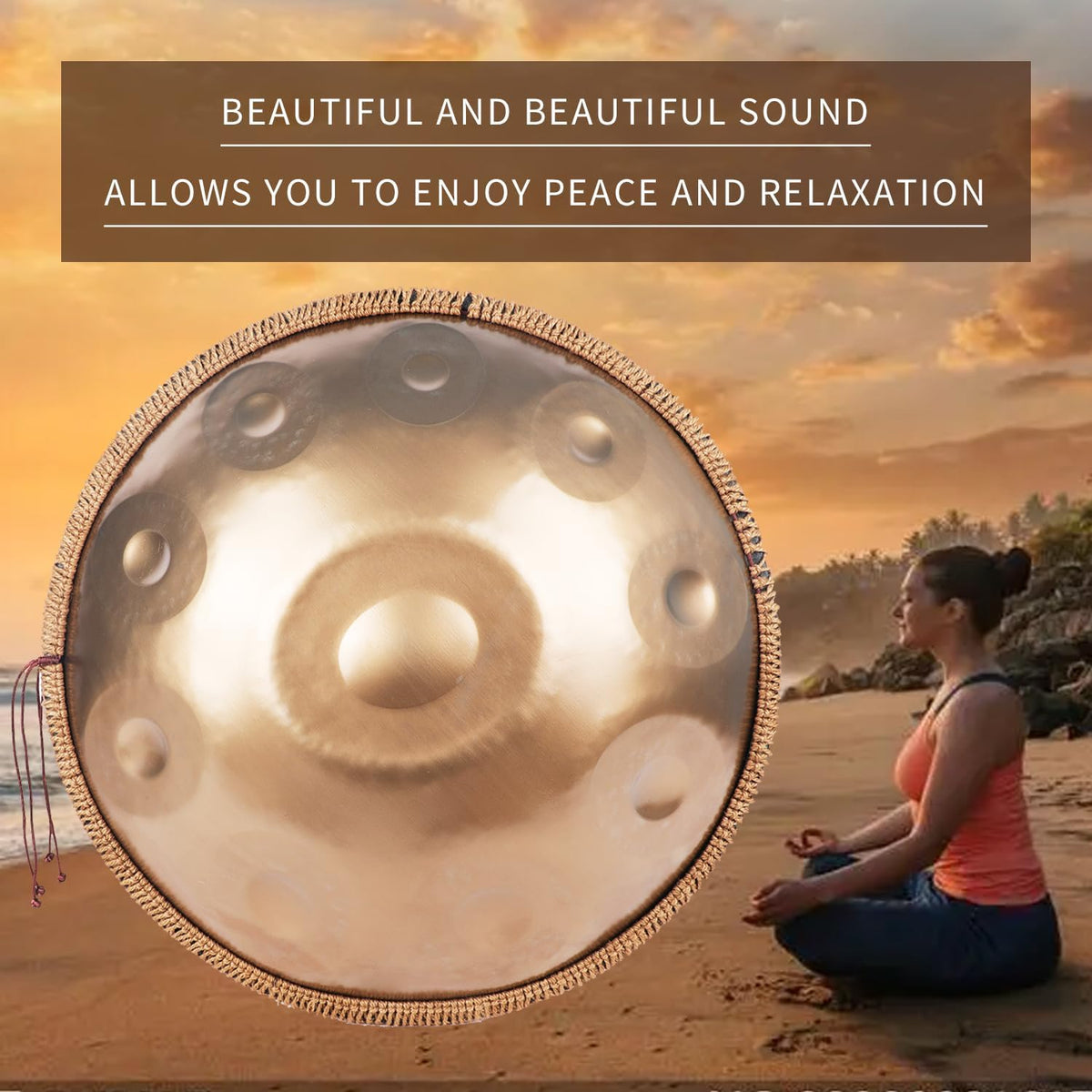22 inches 10 notes steel handpan drum with carry bag F1155