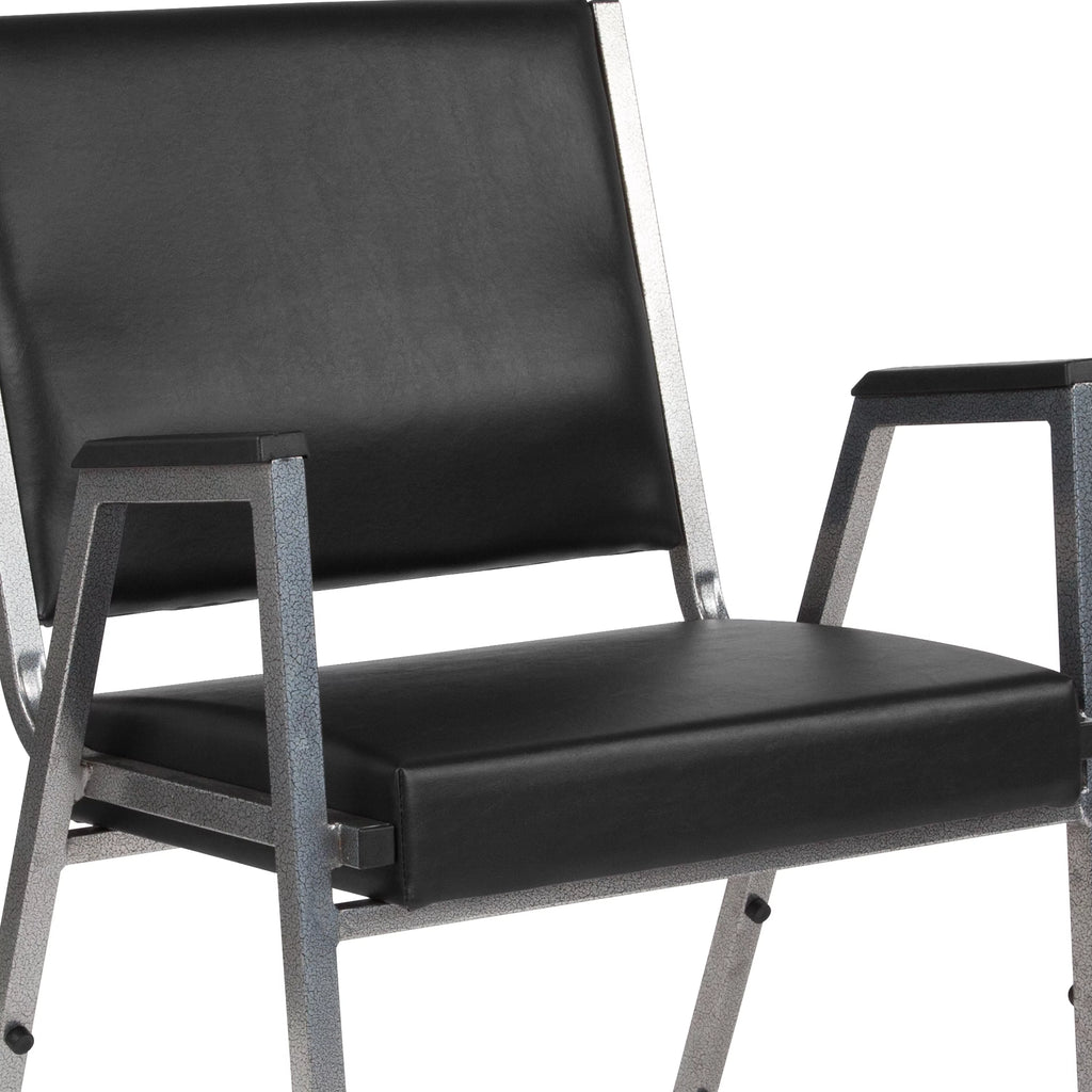 Black Vinyl Bariatric Medical Reception Arm Chair D35806