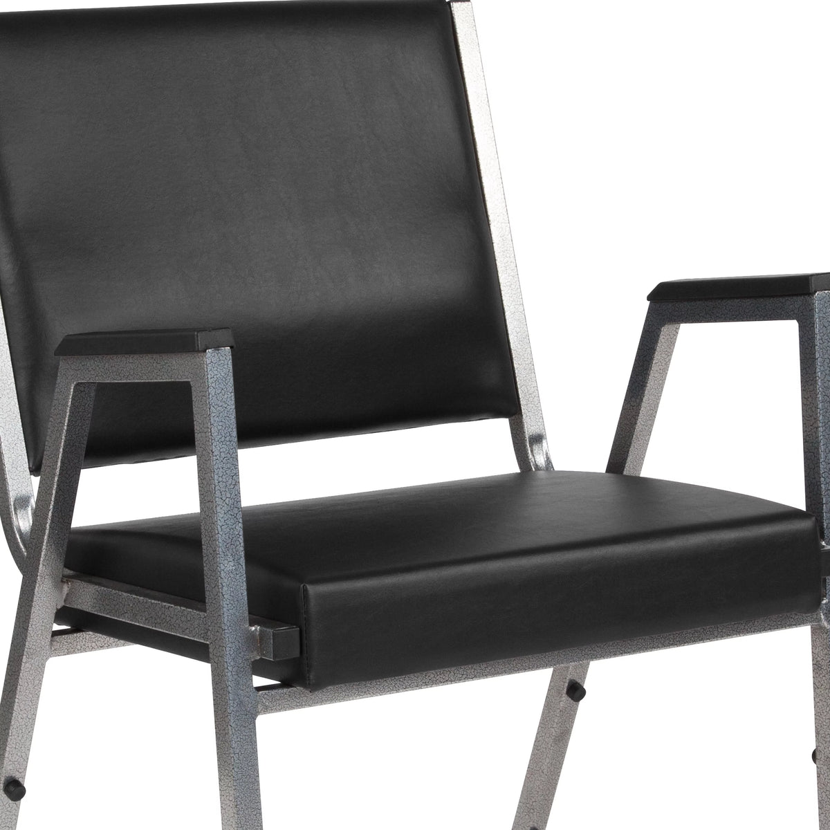 Black Vinyl Bariatric Medical Reception Arm Chair D35806