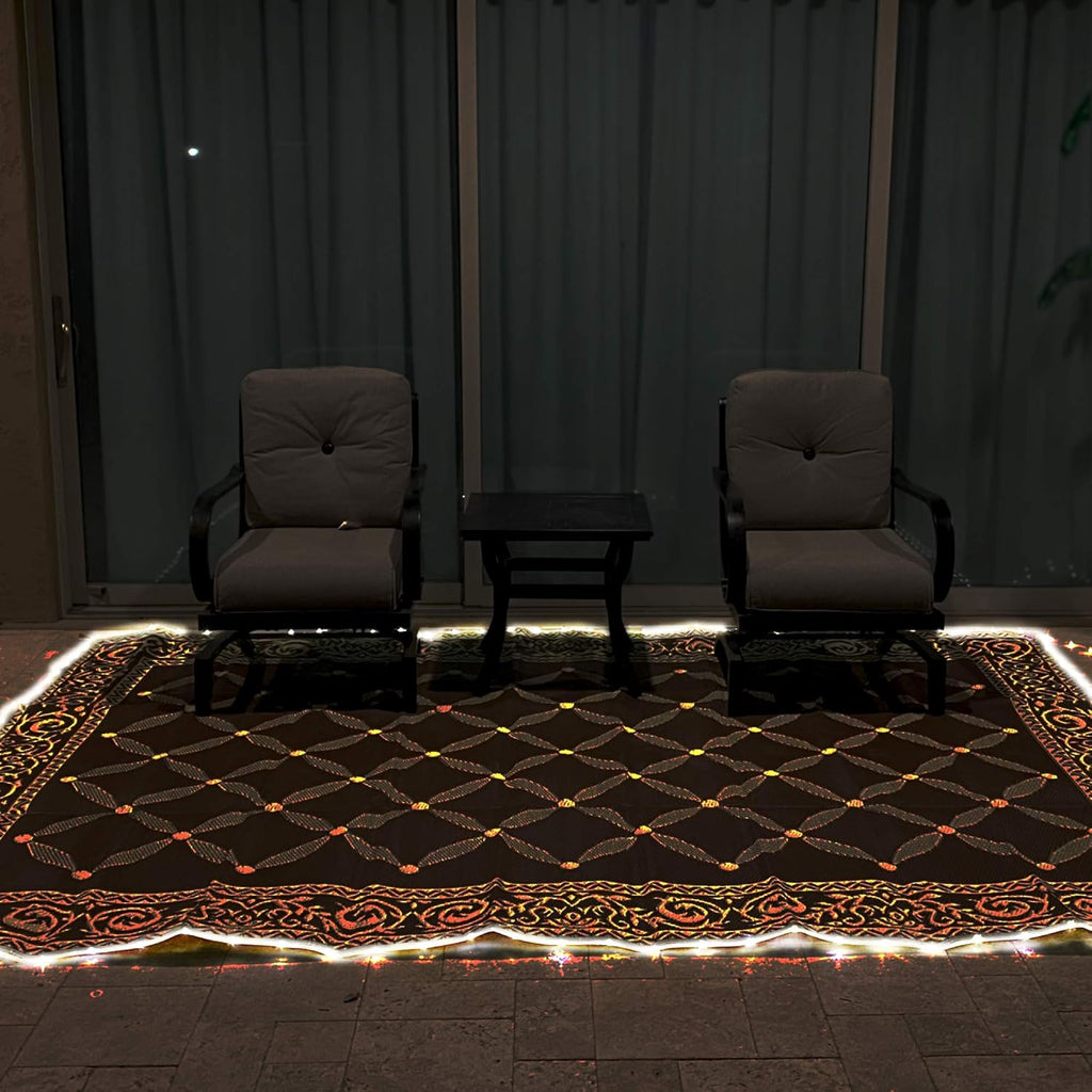 Brown Beige 8-Feet x 11-Feet Reversible Outdoor Mat I1223