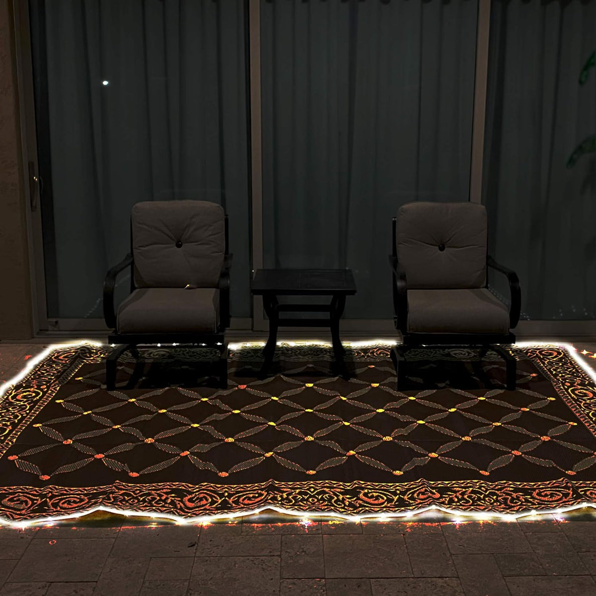 Brown Beige 8-Feet x 11-Feet Reversible Outdoor Mat I1223