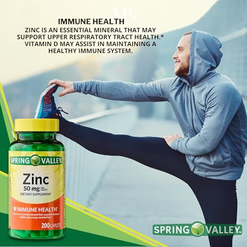 Zinc 50mg Dietary Supplement 200 caplets Pack of 2 M23682