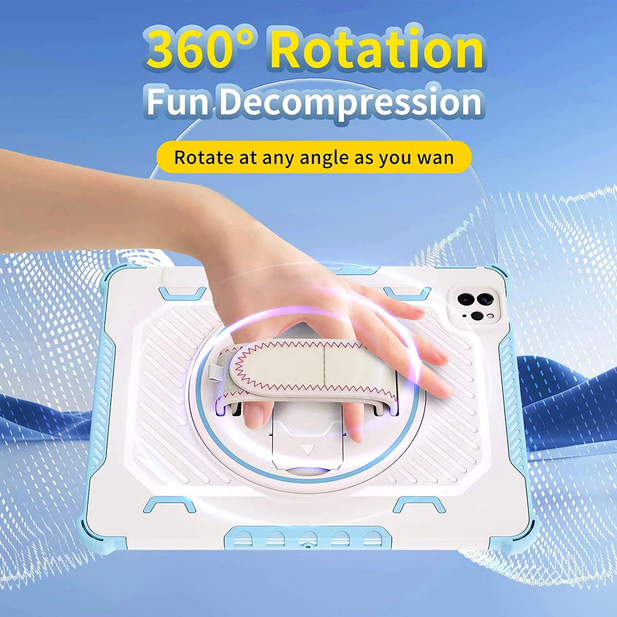 Heavy Duty Protective Cover with 360° Rotating Hand Strap & Stand Shoulder Strap P49170