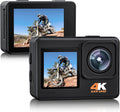 4K 30FPS 24MP Dual Screen Waterproof Action Camera with EIS, Wi-Fi, 2X1350 Batteries and Accessories H91284