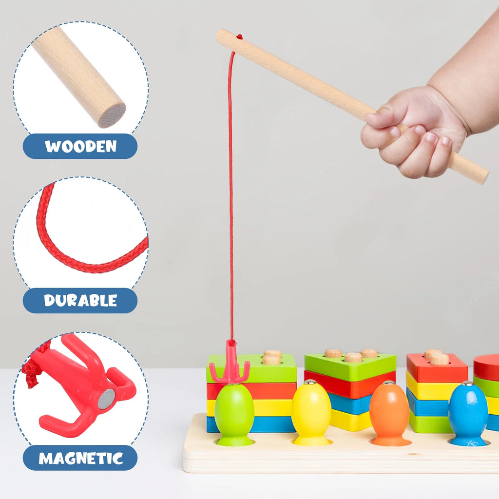 Magnetic Fishing Toys with Wooden Poles S361