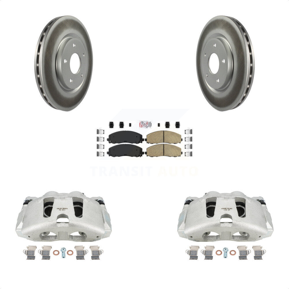 Front Disc Brake Caliper Coated Rotors And Ceramic Pads Kit G49013