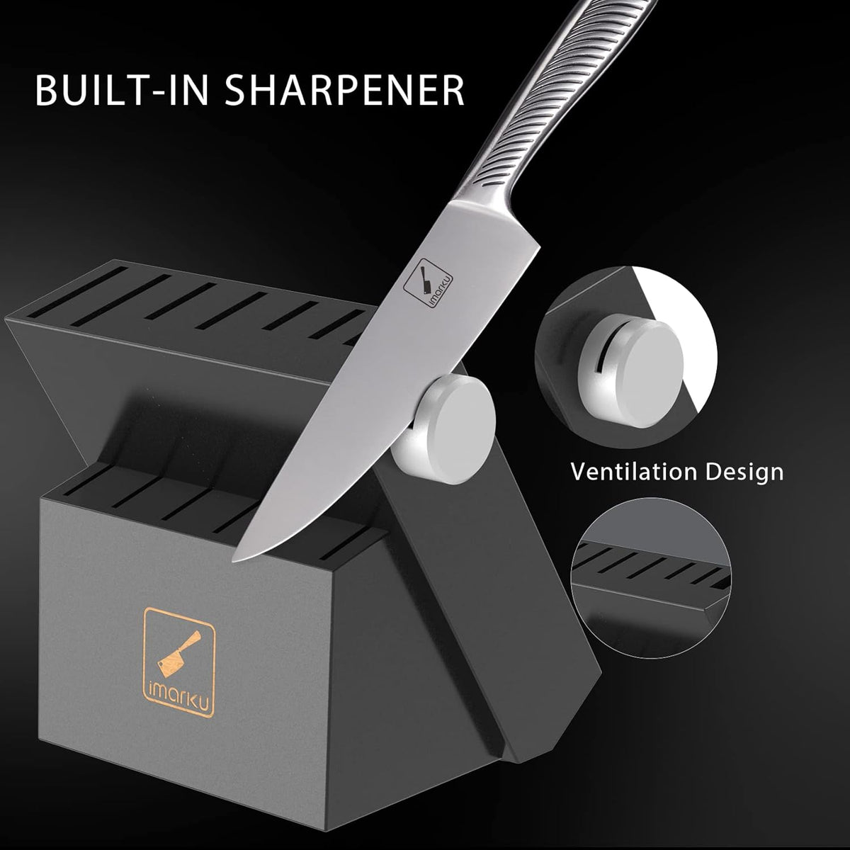 14PCS High Carbon Stainless Steel Kitchen Knife Set with Block S806047