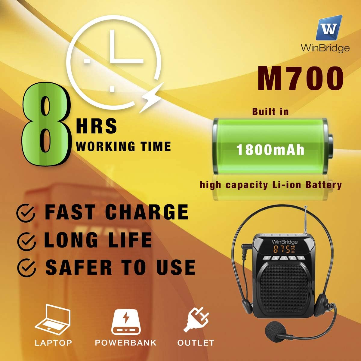 15W Voice Amplifier with Lavalier Microphone and Headset Microphone D229635