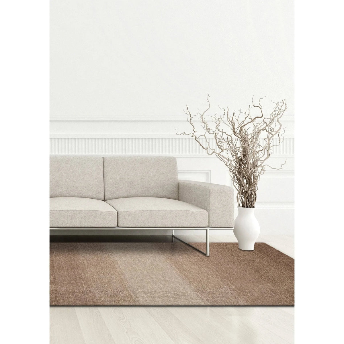 Mushroom Hand Loomed Ombre Rug Y555138