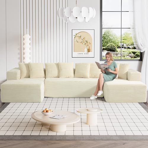 Black Corduroy Memory Foam Modular Sectional Sofa U526