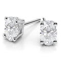 Oval Cut Colorless Genuine Moissanite Stud Earrings, Solid 950 Platinum Screw Back J436392