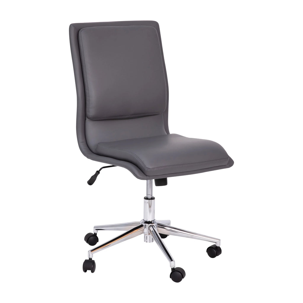 Gray Mid-Back Armless Swivel Task Office Chair H522