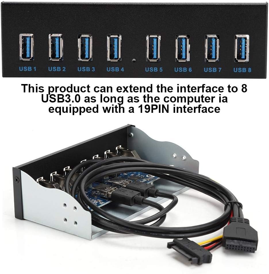 USB3.0 8 Port Hub Optical Drive Front Panel Adapter W17182