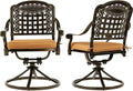 2-Piece Cast Aluminum Swivel Rocker Patio Dining Chairs with Cushion I818
