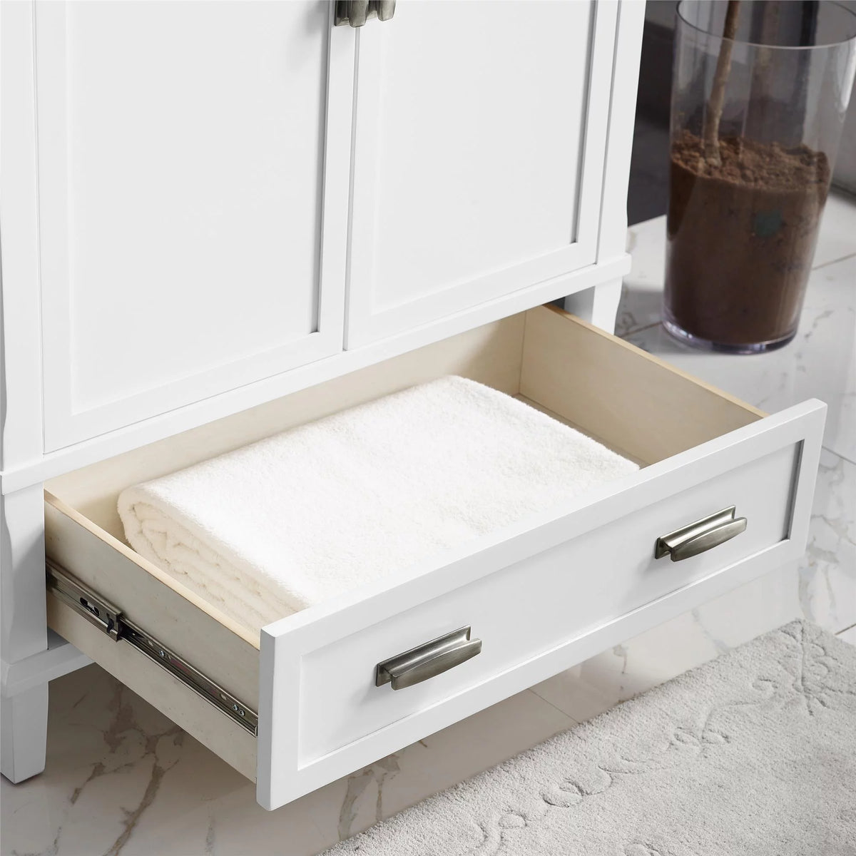30 Inch White Wood Bathroom Vanity with Sink Q262084