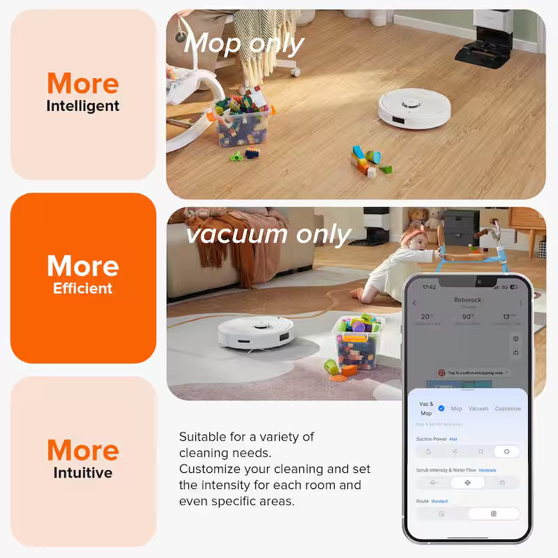White Robotic Vacuum and Mop P438815