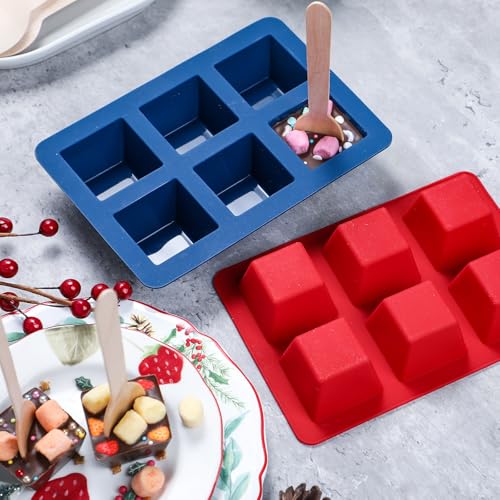Silicone Hot Chocolate Spoon Molds 2-Pack with 30 Wooden Spoons Z8872
