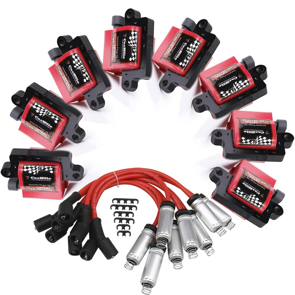 Set of 8 Ignition Coil Pack + 8 Pcs 8mm Spark Plug Wires Q4852