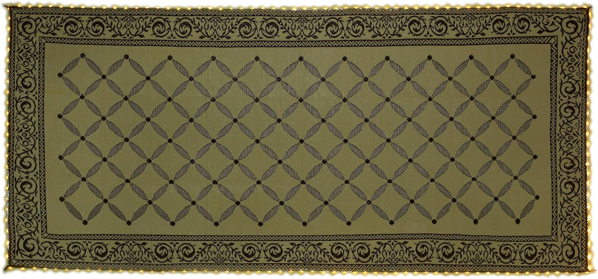 Brown Beige 8-Feet x 11-Feet Reversible Outdoor Mat I1223