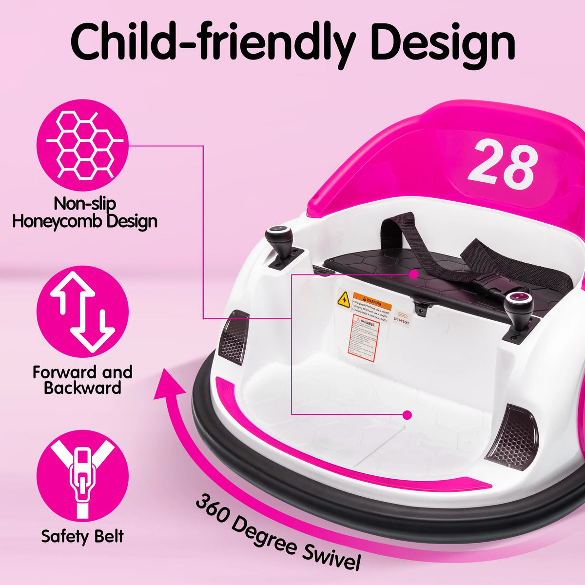 12V Bumper Car for Kids with Remote Control D9353