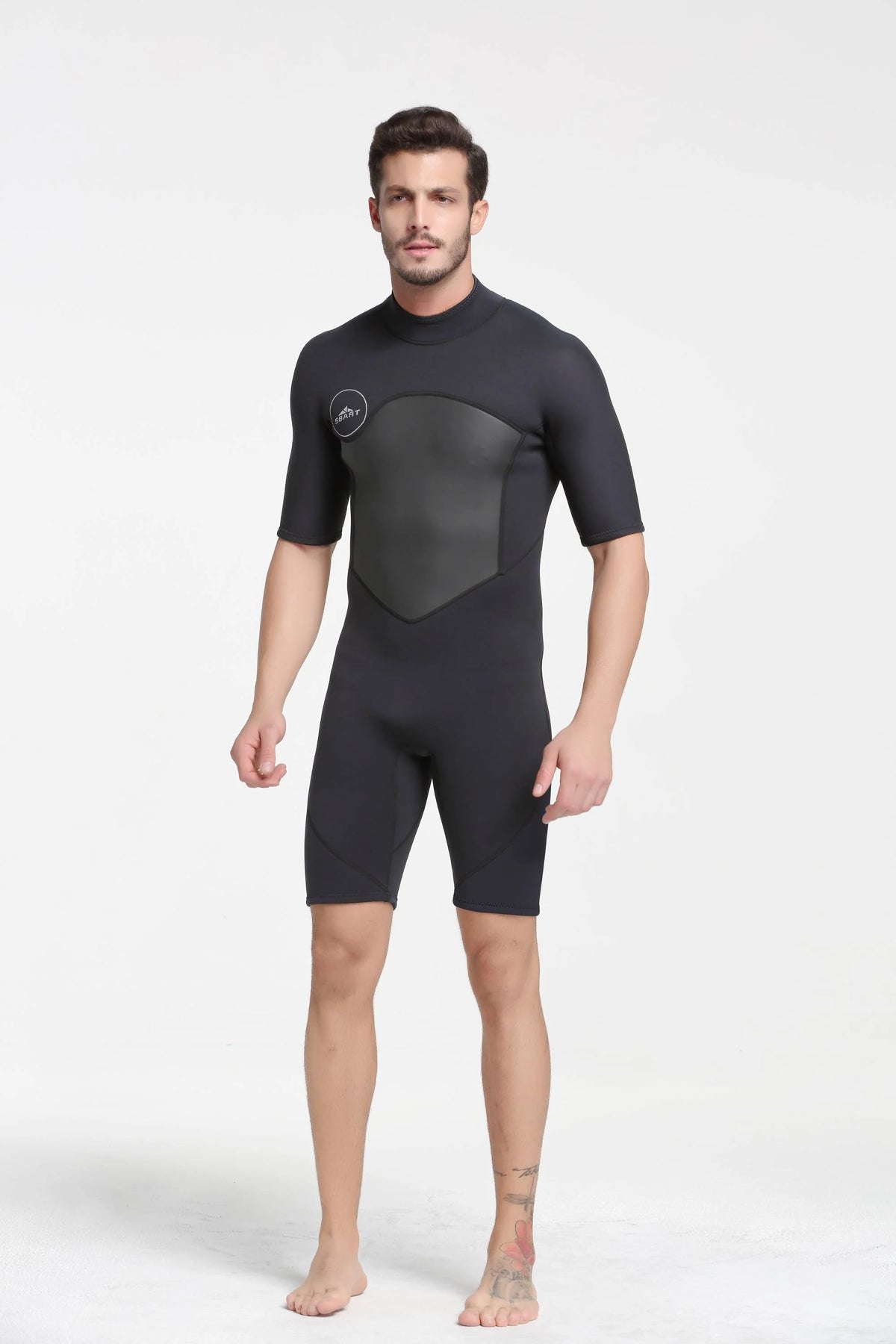 Mens 2mm Shorty Wetsuit Full Body Front Zip Diving Suit F755