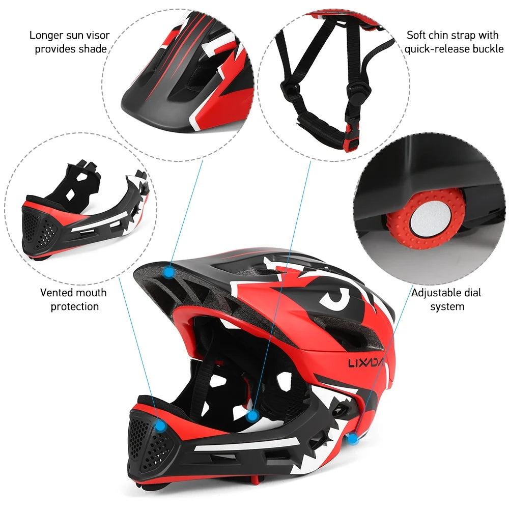 Kids Detachable Full Face Helmet for Cycling Skateboarding Roller Skating B503450