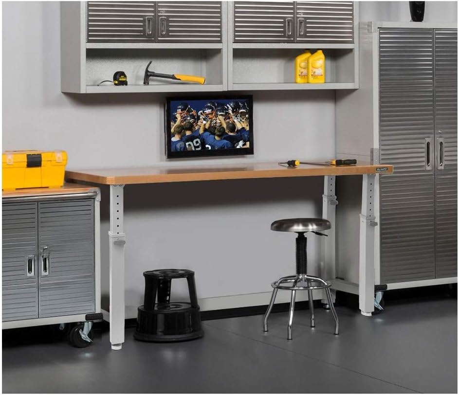 72" W X 25" D Wood Top Height Adjustable Workbench 2000 Lb Capacity Z738
