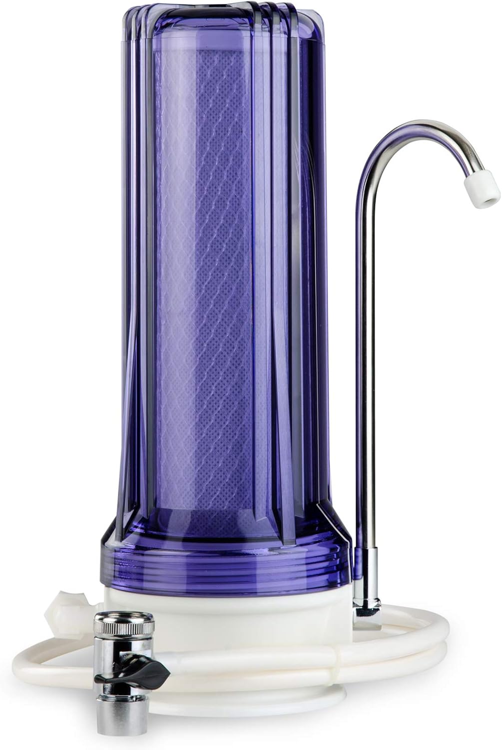 Countertop Drinking Water Filtration System with Carbon Filter, 2.5 x 10, Clear R4645