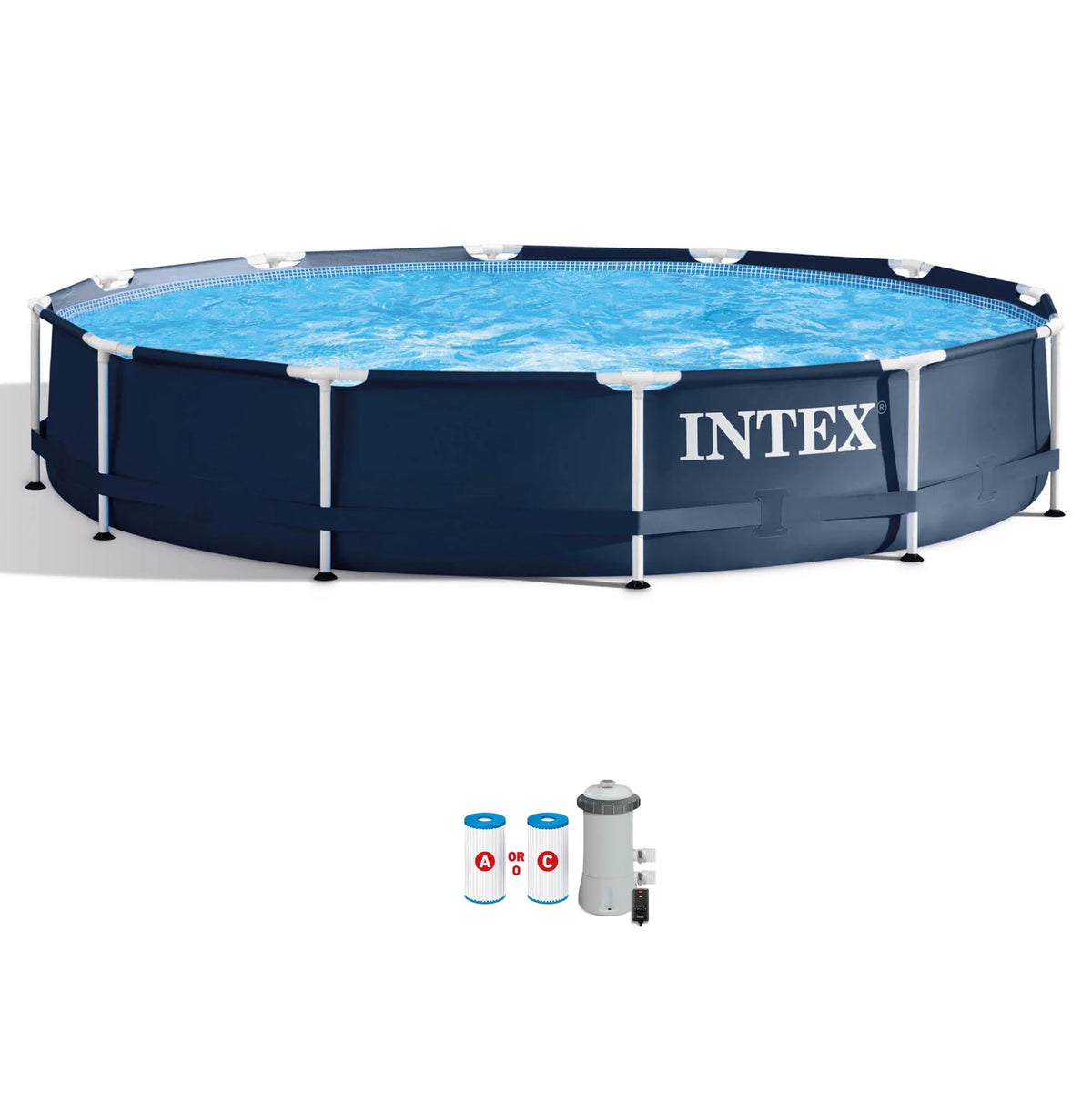 Metal Frame Above Ground Swimming Pool with Pump V82969