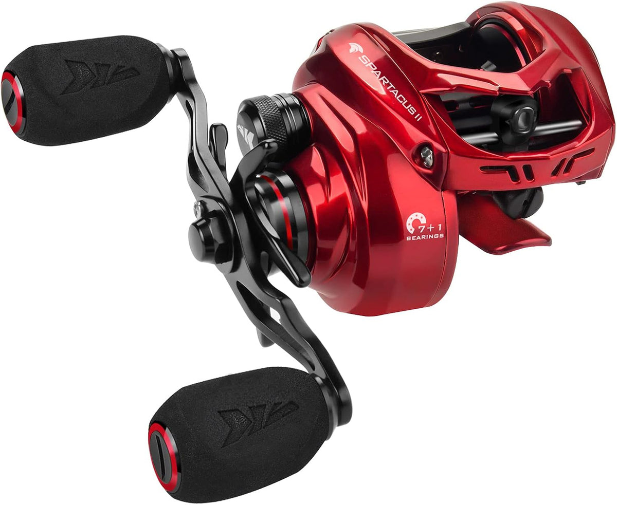6oz Ultralight Baitcasting Fishing Reel, 17.6 LB Carbon Fiber Drag, 7.2:1 Gear Ratio, Pack of 2 J15320