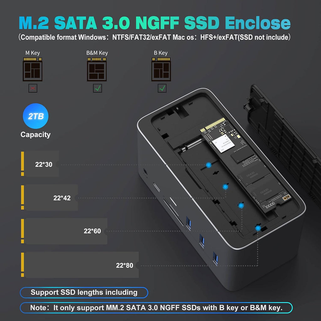 18in1 USB C Docking Station with SSD Enclosure J2857