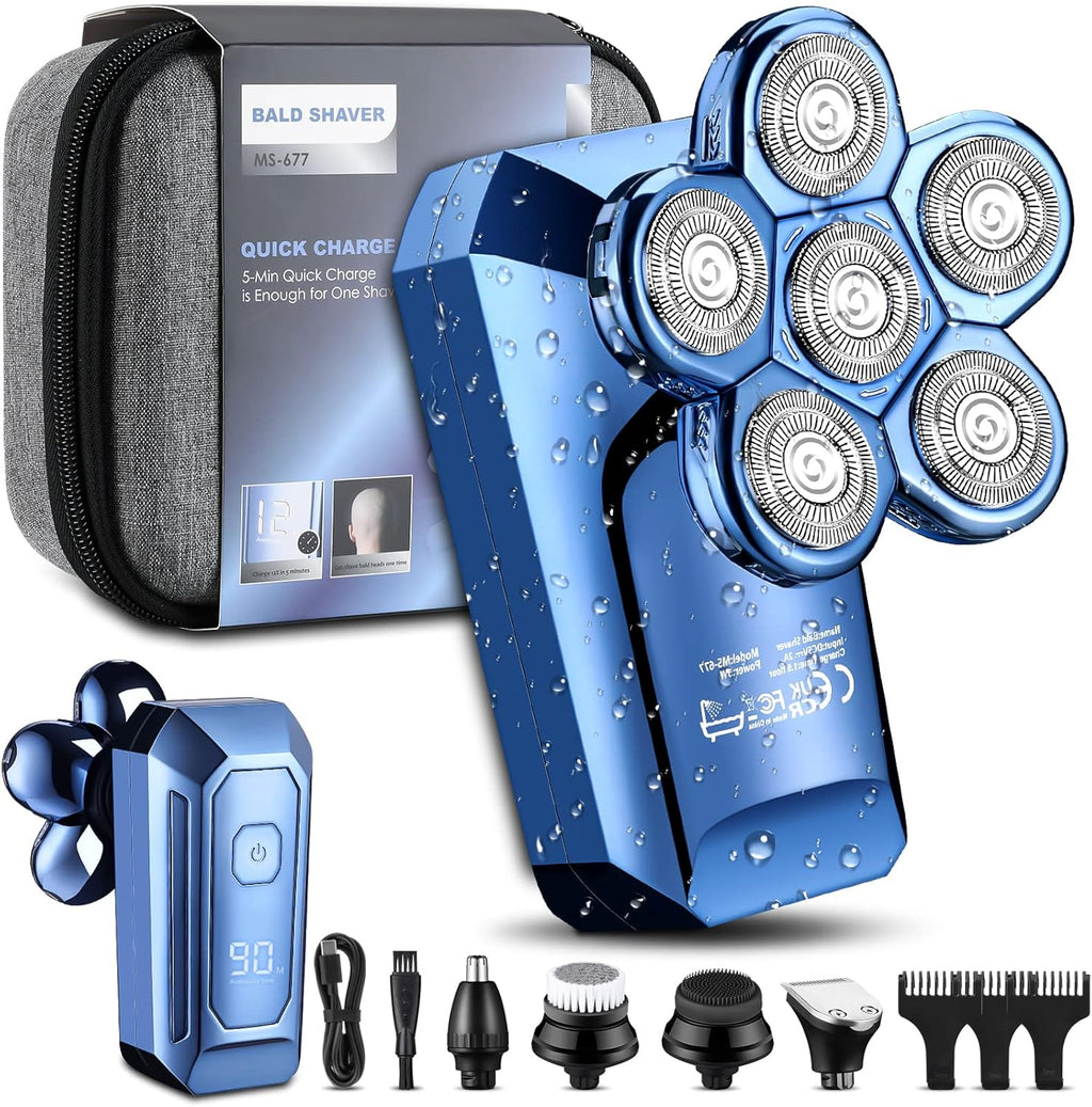 Cordless Electric Rotary Shaver Grooming Kit, Waterproof, LED Display, Fast Charge, Pack of 2 R6323